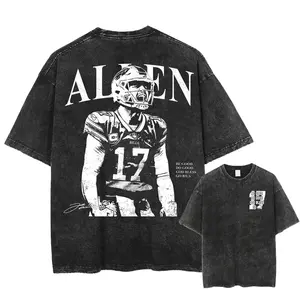 Jossh AIIen 17 Be Good Acid Wash Shirt, Be Good D Good God Bless Go Bills Washed Tee, Go Bills Allen Perfect Gift for Fan Acid Wash Tshirt