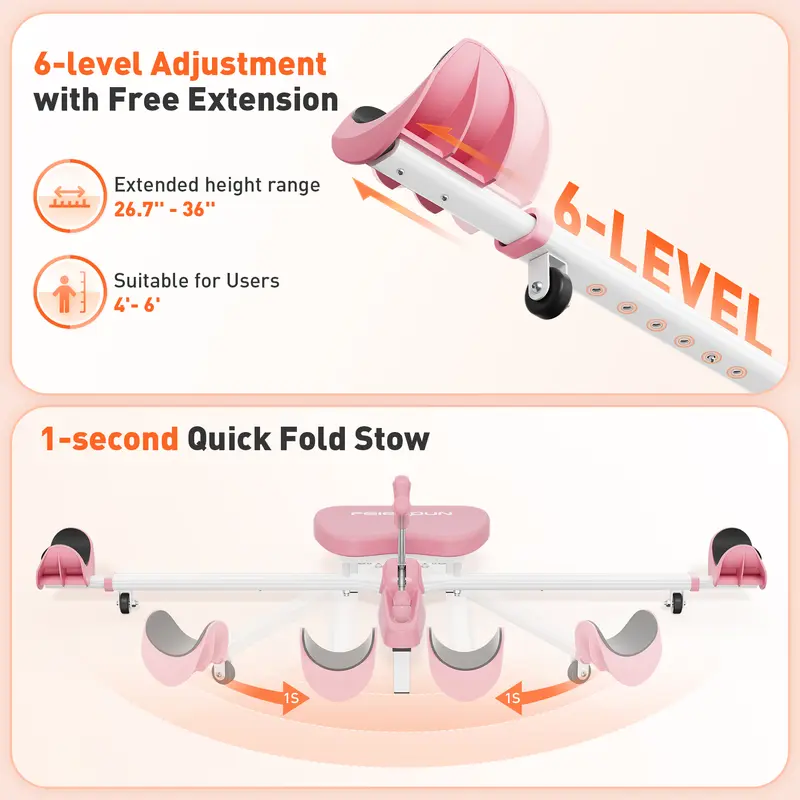 FED Fitness LS1 Unisex Adjustable Leg Stretcher Machine - Home Exercise Machine with Adjustable Stretching Angles, 4'-6' Fit Range for Flexibility, Strength Training (Beginners, Yoga/Martial Arts Enthusiasts)