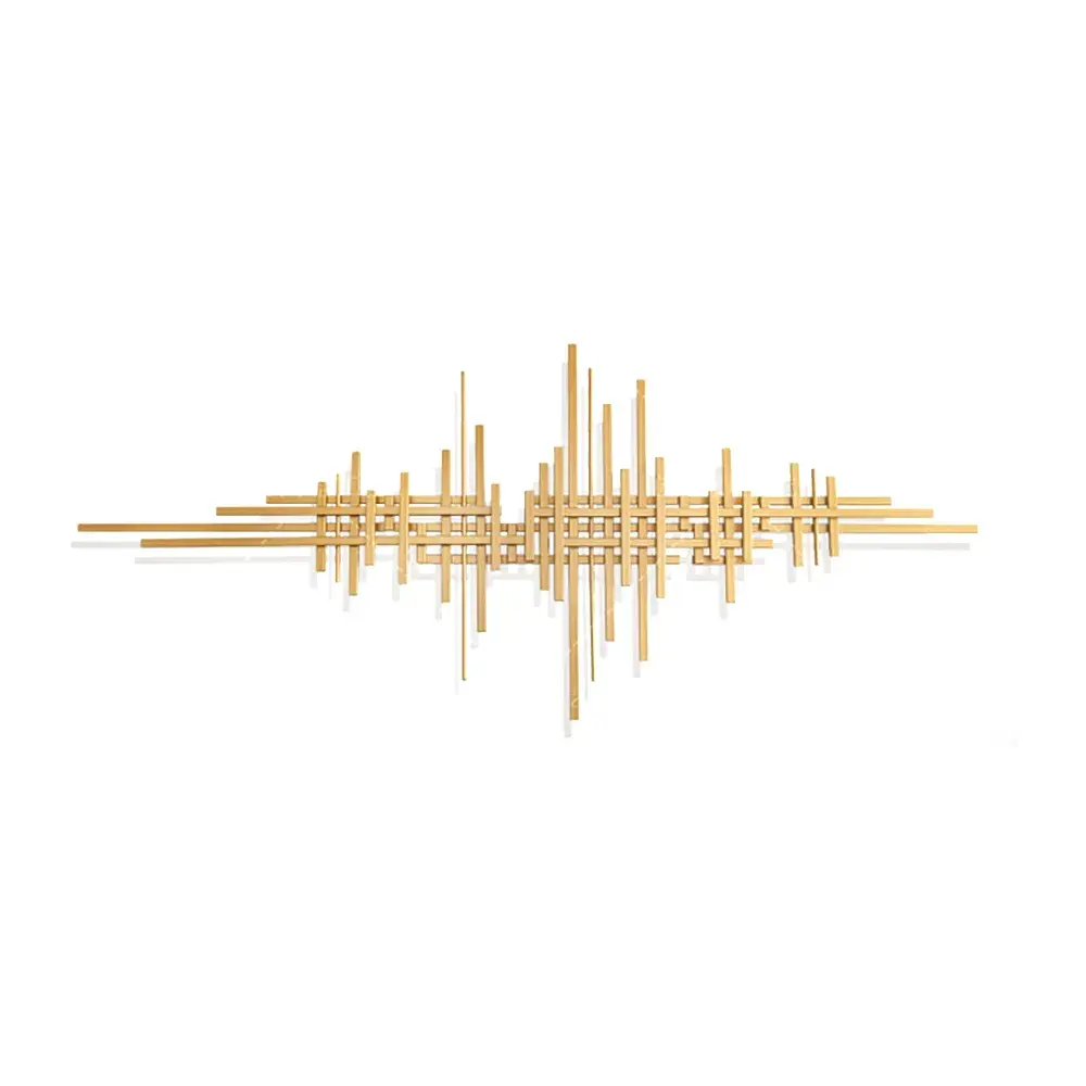 Homary 47.2"x19.7" Hangable Handcrafted Geometric Gold-Line Metal Wall Art, Modern Abstract Home Decor for Living Room Iron Hanging Home Supplies, Modern Art