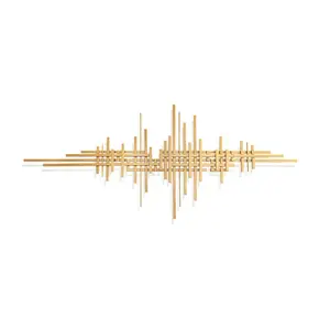 47.2" x 19.7" Geometric Modern Gold Lines Metal Wall Decor Hanging Accent Living Room