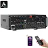 Areyourshop Updated Bluetooth Amplifier - 5-Band EQ Mixer, Reverb Ctrl, USB, 4-Mic Power, L/R Balance Adjust, Remote Control, Audio Equipment for Home Karaoke