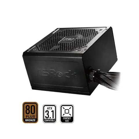 ASRock PRO Series PRO-650B 650 W ATX 3.1 Compatible 80 PLUS BRONZE Certified Power Supply