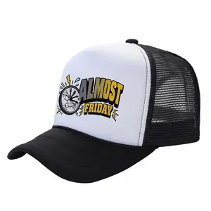 Baseball Cap Dad Hat Trucker Hat,Flat Heat Transfer Print, funny universal size,Curved Brim,Unisex,Almost Friday,Tired to Hopeful Gradient,Waiting Clock Cartoon,Thursday Cap,Mens Hats,Beach Essentials,Gorras Premium,Quality Cap,  day gift