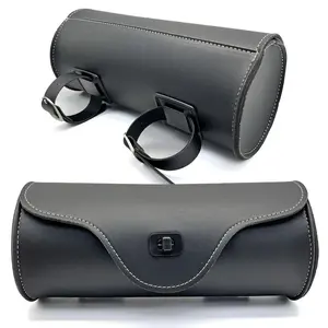Vintage Leather Motorcycle Bag – Waterproof, Universal Fit for Bike/Scooter Handlebar or Tail