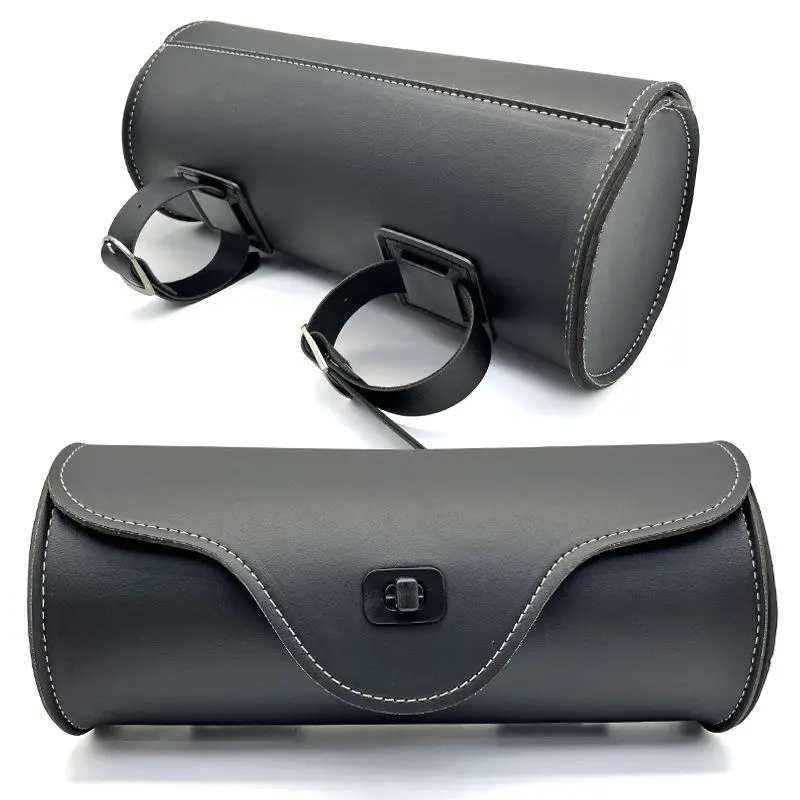 Vintage Leather Motorcycle Bag – Waterproof, Universal Fit for Bike/Scooter Handlebar or Tail