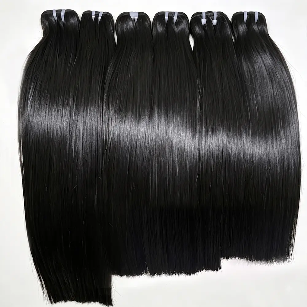 JOPEAR Double Drawn Hair Bundles Vietnamese 100% Human Hair Bone Straight Extensions 12 14 16 inches 100% Raw Unprocessed Hair Weave Dyeable 3pcs Bundles