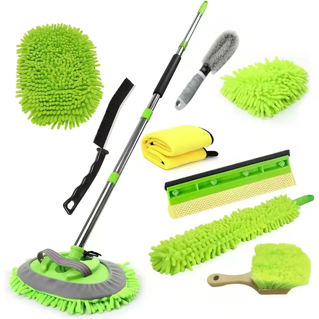Children's Cleaning Cloth Toy Set with Microfiber Mop, Duster, and Squeegee for Easy Home Maintenance green  toys air  toobz