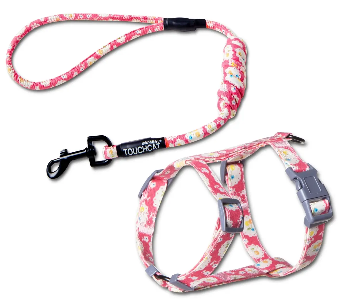 Touchcat CTHA1PKMD Radi-Claw Durable Cable Cat Harness & Leash Combo - Pink - Medium