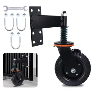6 Inch Gate Wheel, 500Lbs Heavy Duty Gate Wheel with , 360? Rotation Fence Gate Wheels, Spring Loaded Gate Caster for Wooden, Farm, Cattle & Metal Tube Swing Gate with Screws