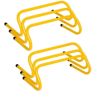 Champion Sports  6 in. Weighted Training Hurdle Set, Yellow - Set of 6