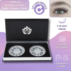 Camille Lashes - False Eyelashes by Le Reve Beauté - DIY Lash Extensions 12mm, 14mm, 16mm at home eyelash extensions waterproof