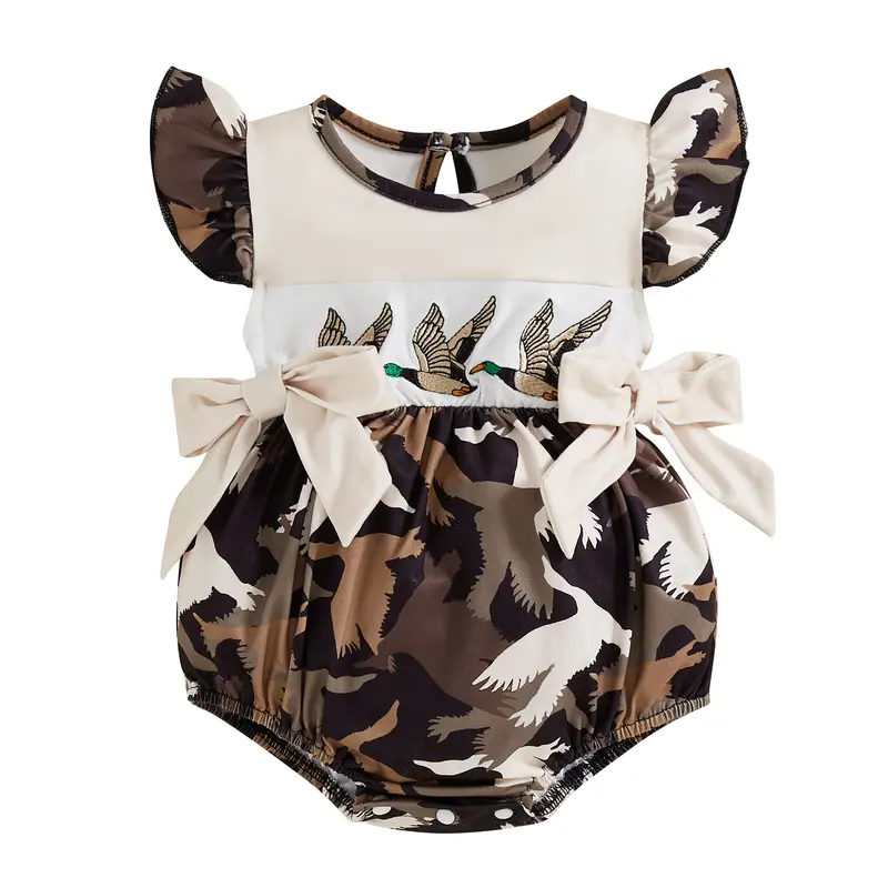 camo infant dress Actoyo Newborn Baby Girl Footed Romper Camouflage Jumpsuit Bodysuit Clothes Outfit Colors may vary depending on your monitor/phone screen resolution Petitebella My 1st Camo Dress