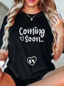 100% Cotton Baby Coming Soon... Funny Pregnancy Announcement & Maternity T-Shirt