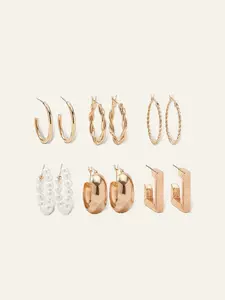 AZAZIE Minimalist Earrings 6-Pair Set for Women, Dainty Gold Hoops & Studs, Hypoallergenic Titanium Copper for Daily & Wedding Wear