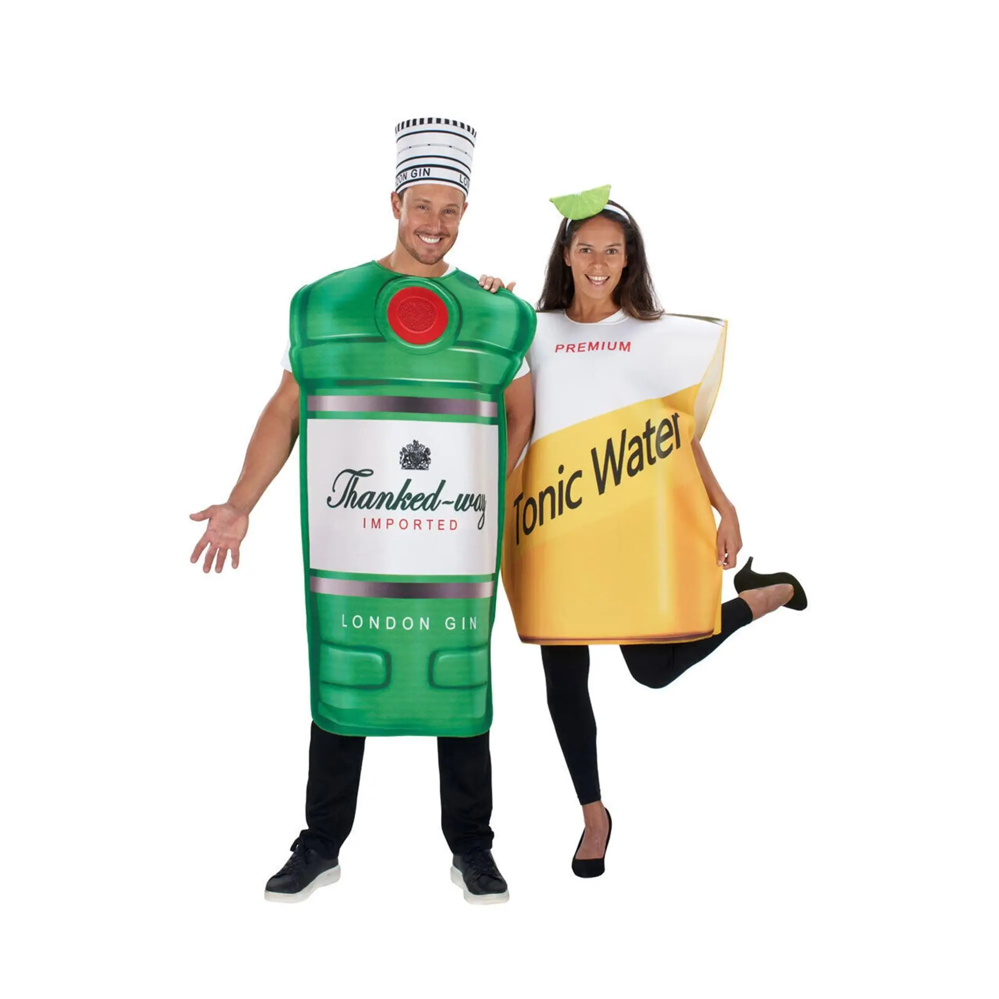 Men's Fancy Gin and Tonic 2-in-1 Couples Costume Set, Adult Menswear Clothes for Special Occasions, Costume Sets