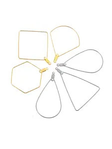 10pcs Stainless Steel Geometric Cutout Metal Frame Earrings Necklace Pendant DIY Jewelry Making Multifaceted Frameworks
