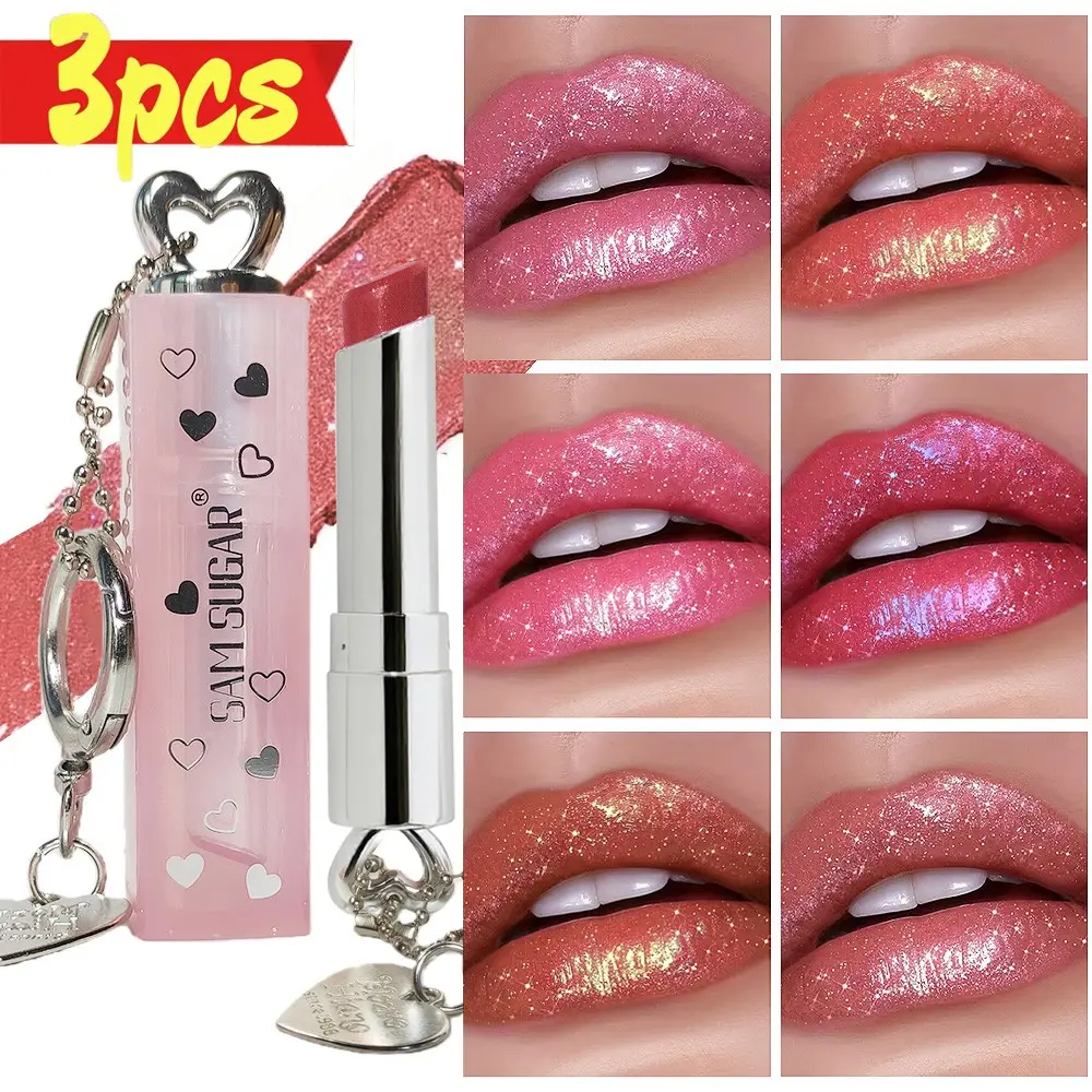 3pcs Pearl Glossy Lipstick Set, Moisturizing Hydrating Shine, Non-Sticky Long-Lasting Color, Perfect for Daily Date Party Makeup, Gift, Moisturized Lipstick