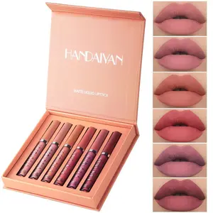 Han Dai Yan 6-Piece Lipstick Set Waterproof and Long-Lasting Matte Liquid Lipstick, Matte Lip Glaze, Non-Transfer Lip Color for All-Day Wear