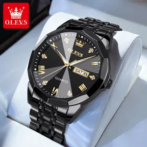 OLEVS Watch OLEVS Watches for Men Business Dress Analog Quartz Two Tone Gold Plated Stainless Steel Classic Waterproof Luminous Date Casual Mens Wrist Watches Reloj Para Hombre