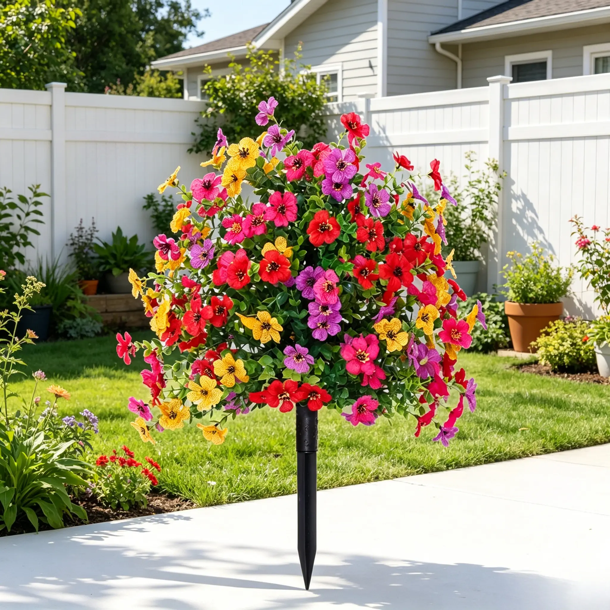 UV-Resistant Multicolor Decorative Artificial Flower Bouquet, Easy-to-Install Home Decor Supplies for Indoor-Outdoor Vases and Porches, Decorative Flowers