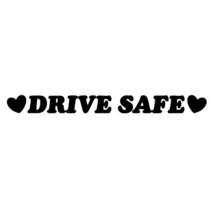 4 Pack Drive Safe Heart Banner Decal 3x1 White Vinyl Car Sticker