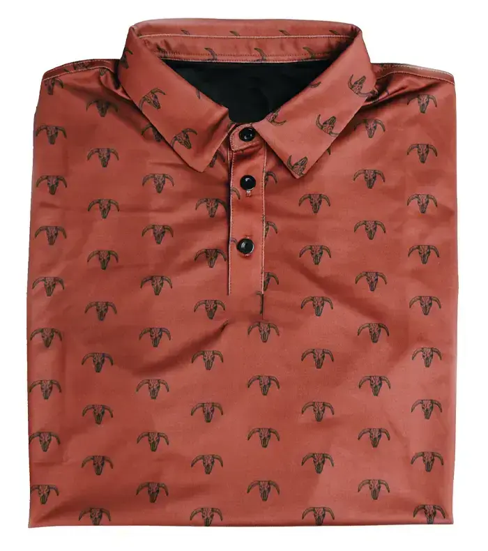 Bull Skull Polo Shirt for Men – Funny Food Theme Golf Shirt, polo gift for men