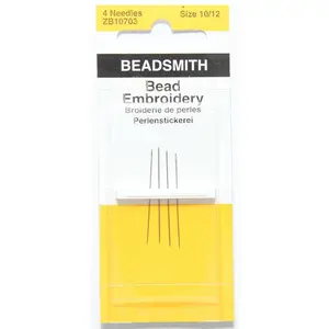 FI287: Bead Embroidery Needle Sizes 10 & 12 4pk 1 Package