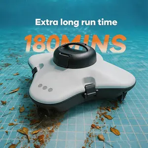Cordless Robotic Pool Cleaner, Lasts Up to 180 Minutes, Automatic Pool Cleaning, Auto Stops, Ideal for Above Ground Pools Pool cleaning tools