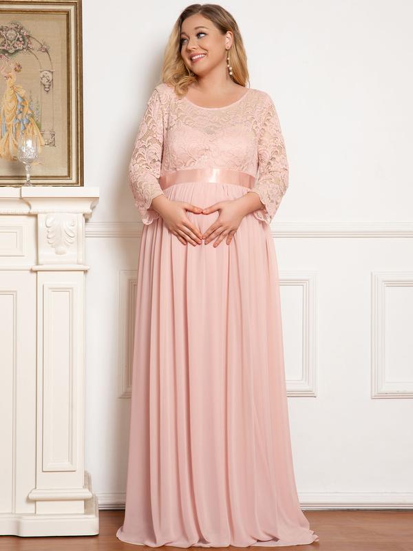 Ever-Pretty Sweetheart 3/4 Sleeve Floor-Length Lace Maternity Dress 20797