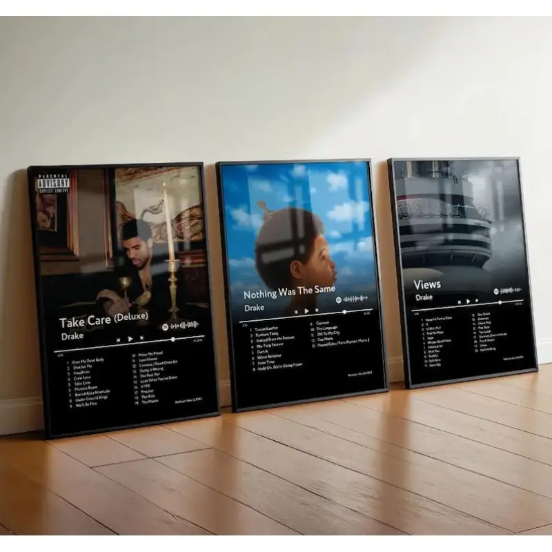 Elegant Artistic Drake Album Cover Canvas Poster Print - Unique Art Single Canvas Wall Art, Eco-Friendly Home Decor for Bedroom Items, Cool Room Decor & Apartment Accessories