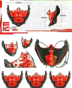 Cyberpunk Bionic Half-Face Mask, Futuristic Samurai Cosplay Mask for Techwear, Rave, Motorcycle & Halloween, Original Design by FOCKSHOP