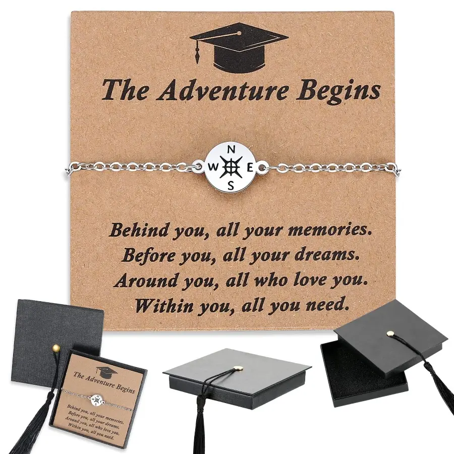 Silver Chain Compass Bracelet