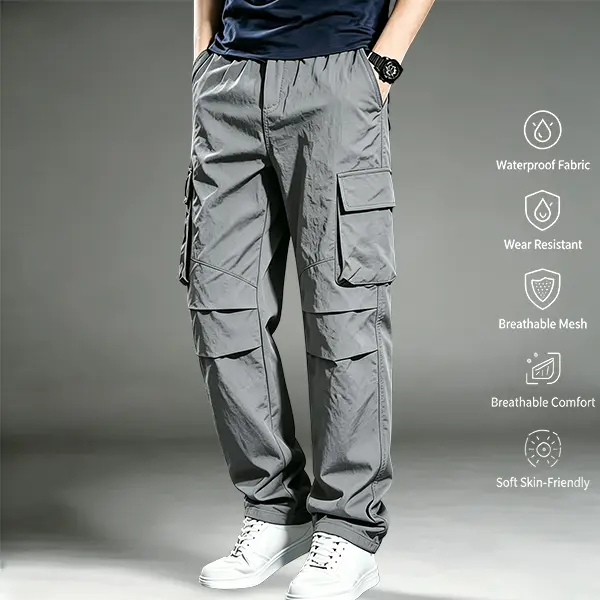 Men's Cargo Pants - Lightweight, Waterproof, Quick-Dry Tactical Trousers with Multi-Pockets for Casual Outdoor Hiking, Work | Menswear Hiking Pants