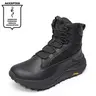 【Fall Deals】NORTIV 8 Men's Wide Toe Box Leather Work Boots - Wide Feet, Side Zipper, Low Drop, Round Toe, EVA, Velcro, Nylon, Cuban Plain Design, for Plantar Fasciitis, Bunions, Truck Driving, Men's Shoes, Walking Shoes
