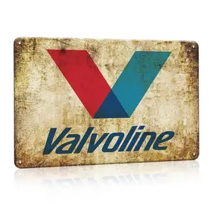 Valvoline Garage Oil Sign, Vintage Garage Signs, Vintage Plaque Decoration, Retro Vintage Plaque Decoration, Dustproof Garden Statue for Home Garden Decoration