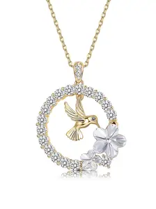 Bird & Flower Design Pendant Necklace for Women, Fashion Jewelry, Fashionable Jewelry for Party, Daily Clothing Decor, Trendy All-match & Exquisite Jewelry for Birthday Gift