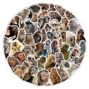 50Pcs Funny Expression Ugly Monkey Stickers Realistic Animal Graffiti Decoration DIY Notebook Suitcase Guitar Refrigerator Decal