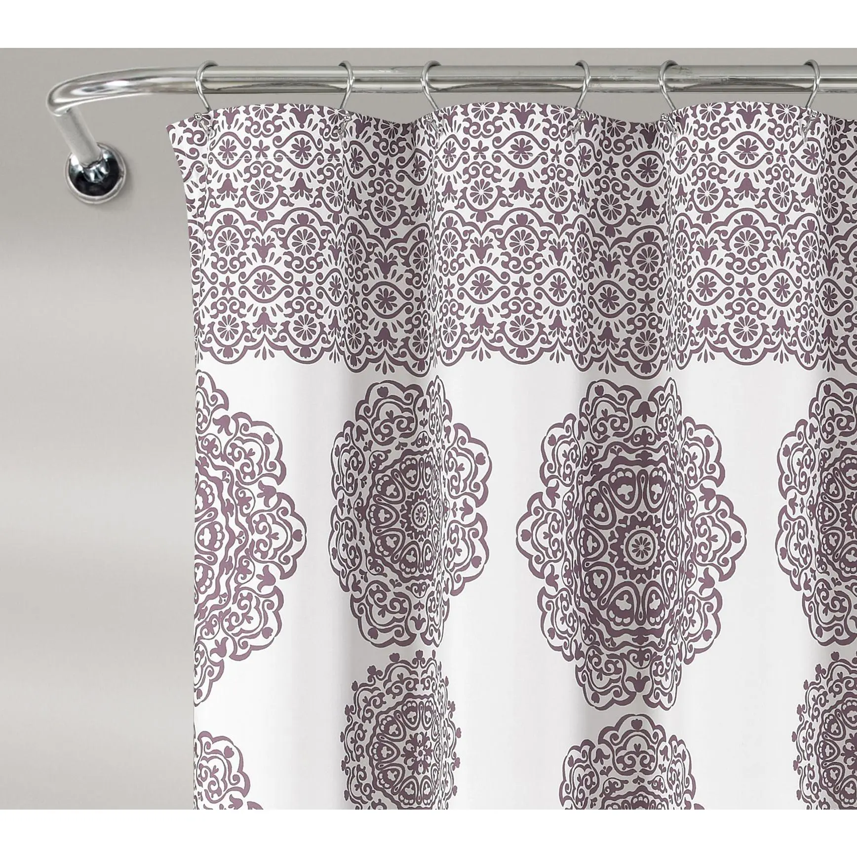 Stripe Medallion Shower Curtain Single 72" x 72" by Lush Decor