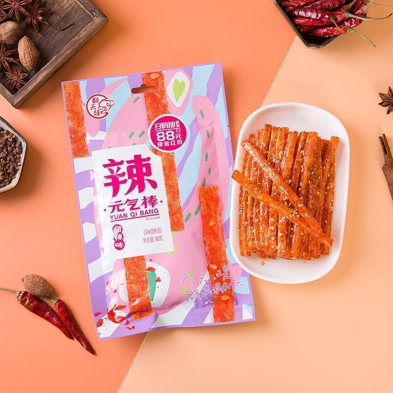 Small Chinese Snack Latiao - Delicious Snack for Kids - Conveniently Packaged - Ideal for Indulgence Spicy Gluten-Free Chili Latiao Strips Crispy Crunchy
