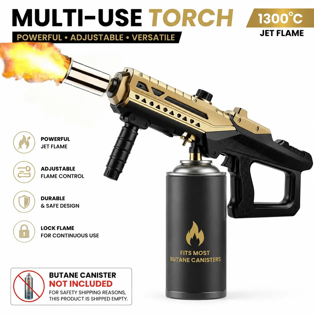 Sturdy Multi-Use Portable Flame Tool with Heat Adjust Control, Durable Metal Design, Gas-Free Tank for Outdoor Cooking, Camping Trips, Outdoor Tasks