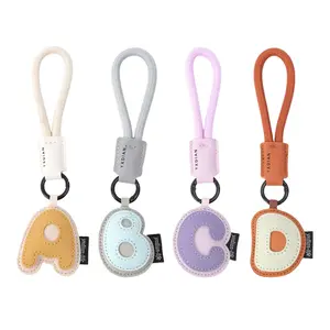 Preppy Alphabet Leather Keychain |   Dopamine Color Bag Charm |   Cute Aesthetic Accessory Gift