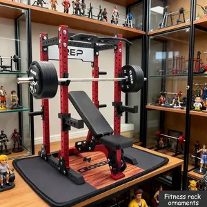 Mini Fitness Bench, Adjustable Angle 3D Printed Chair, Home Gym Decor with Pull-Up Bar and Dumbbell Set, Teen Birthday Gift