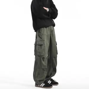 2026 Spring/Autumn New Arrival Men's Workwear Pants American Style Multi-Pocket Heavyweight Fabric Beige Stylish Loose Straight-Leg Casual Trousers - Menswear