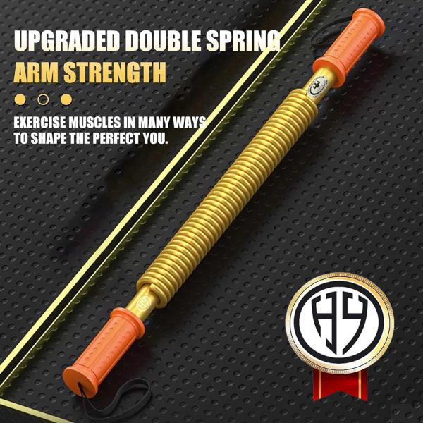 HAOYING Power Twister Bar Germany Spring Bar Arm Strength Trainer Home Gym with Uniform Bending for Greater Durability Gold Series 30kg 66lbs-110kg 242lbs