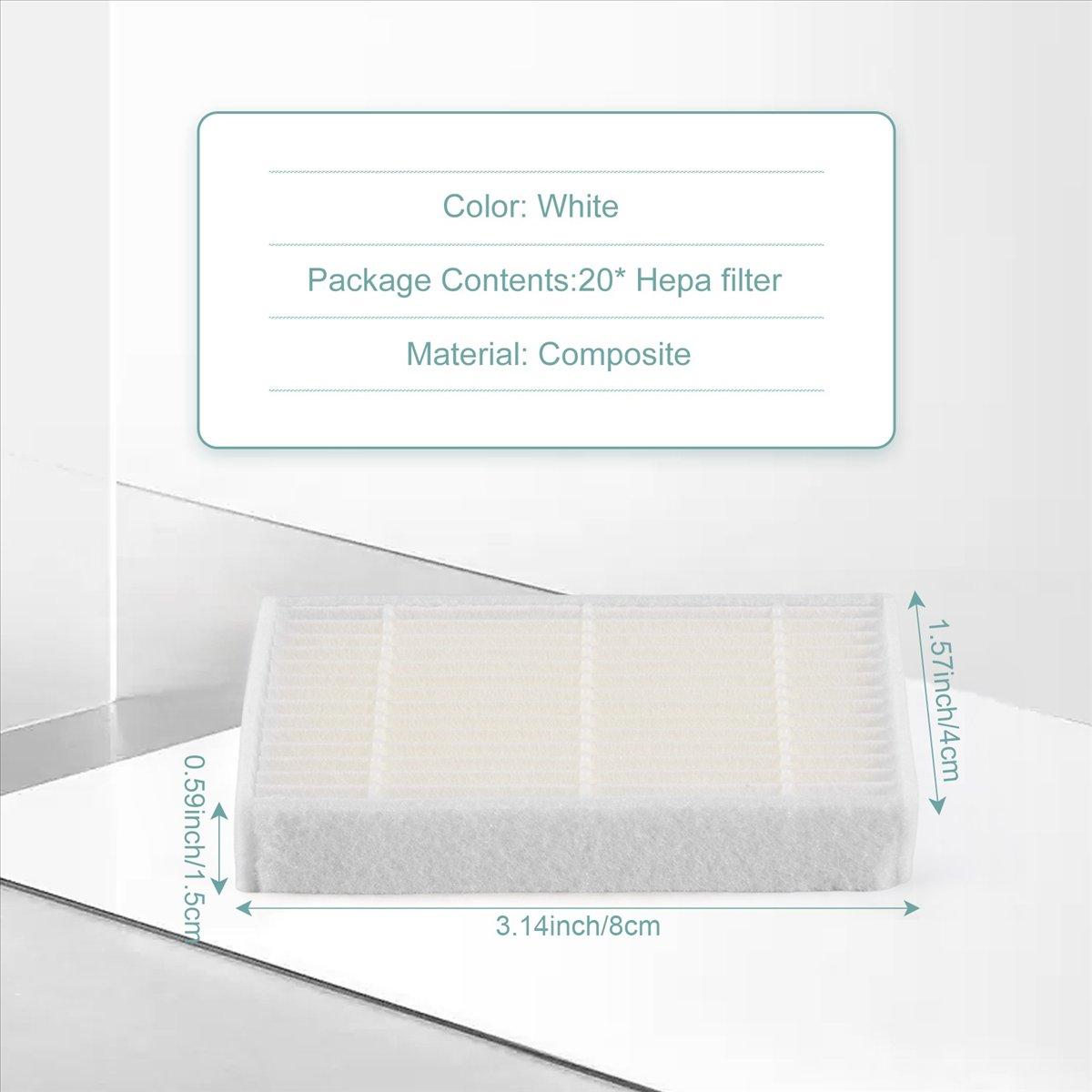 20 Pc Hepa Filter For Ilife V5 V5S V3 V3S V5Pro V50 V55 X5 V5S Pro Robot Vacuum Cleaner Parts