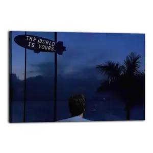 SCARFACE TONY MONTANA The World Is Your Poster for Bedroom Aesthetic Canvas Wall Art Living Room Posters Painting Picture Print Modern Family Decor Artist Bathroom Poster