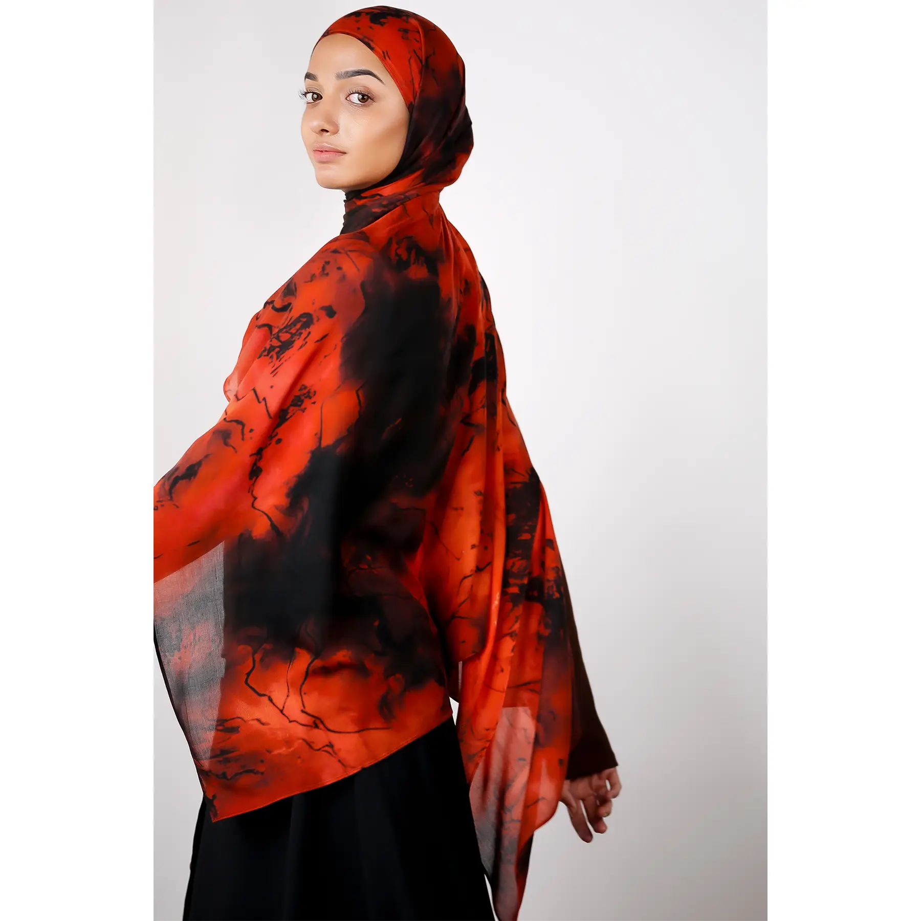 Copper Watercolor Print Modal Hijab