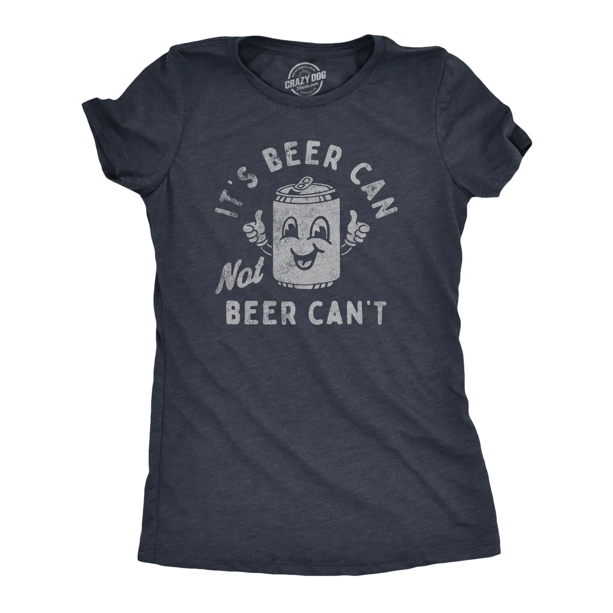 Womens Its Beer Can Not Beer Cant T Shirt Funny Drinking Lovers Positivity Joke Tee for Ladies Funny Womens T Shirts Cute Vintage Fashion Casual Ladies T-Shirt Gift Drinking Tops for Women Funny Beer Top Navy -