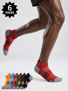 30/6 pairs set of men's two-tone athletic sports socks; casual and sporty, moisture-wicking, soft, comfortable, and breathable; perfect for everyday wear year-round