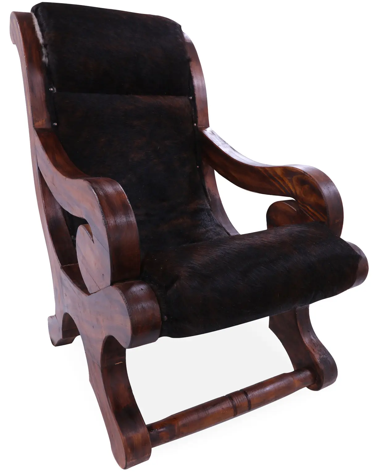 Reclaimed Wood Hair-On Cowhide Handcrafted Chair - C209-FC